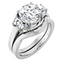 Eleanor Half Moon Three Stone Setting & Matching Wedding Ring