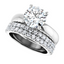 Chloe Hidden Halo Solitaire Setting & Matching Wedding Ring