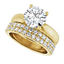 Chloe Hidden Halo Solitaire Setting & Matching Wedding Ring